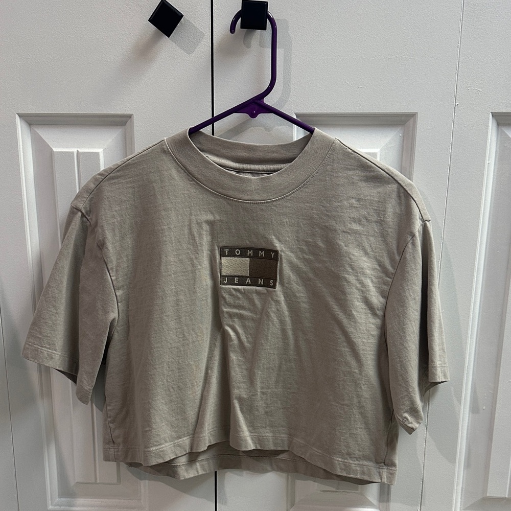 Tommy Jeans Beige Cropped T-Shirt